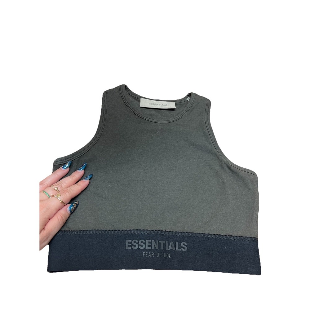 Fear of God Essentials Women Sport Tank Off Black Iron Size XS